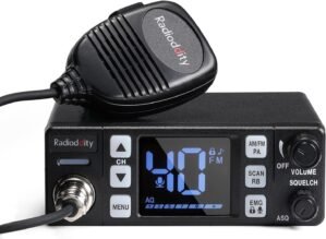 Radioddity CB-606 CB Radio, 40 Channel Mobile CB Radio with AM/FM/PA Modes, 2.2’’ LCD Screen, Instant Channel 9/19, VOX, Roger Beep, TOT, ASQ/SQ, for Off-Road Adventure