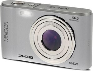 Minolta MND20 44 MP / 2.7K Ultra HD Digital Camera (Silver)