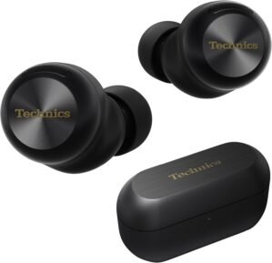 Technics Reference Class Hi-Fi Wireless Earbuds, Dolby Atmos with Head Tracking, Adaptive Noise Cancelling, 3 Device Multipoint, 10-hr Battery, Wireless Charging, Improved Fit – EAH-AZ100-K (Black)