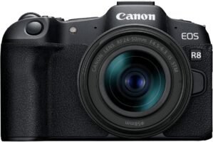Canon EOS R8 Mirrorless Camera RF24-50mm F4.5-6.3 is STM Lens Kit, Full-Frame Hybrid Camera, 24.2 Megapixel CMOS Image Sensor, 4K Video, Content Creator Vlogging Camera, Black