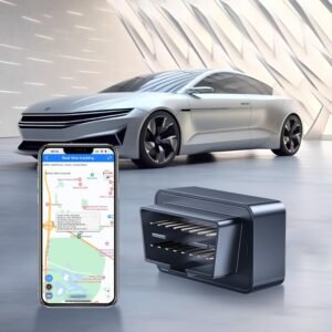 GPS Tracker for Vehicles with Car Alarm System, Real Time Location Locator, Plug&Play on OBD 2, Hidden Mini Tracker Device for Cars, Trucks, Fleets