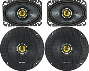 KICKER Bundle of 2 Items 6-1/2″ CS 2-Way Speakers with 4″x6″ CS 2-Way Speakers