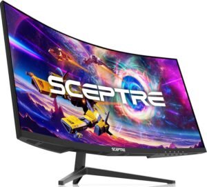 Sceptre 30-inch Curved Gaming Monitor 21:9 2560×1080 Ultra Wide/ Slim HDMI DisplayPort up to 200Hz Build-in Speakers, Metal Black (C305B-200UN1)