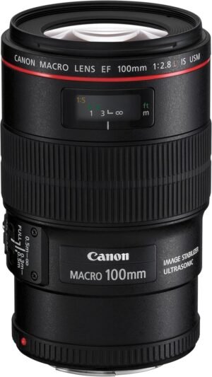 Canon EF 100mm f/2.8L IS USM Macro Lens for Canon Digital SLR Cameras (Renewed)