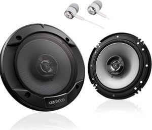 Kenwood 6-1/2″ 300W Max (60W RMS per Pair) 6.5″ KFC 2-Way Sport Series Flush Mount Car Audio Door Coaxial Speakers