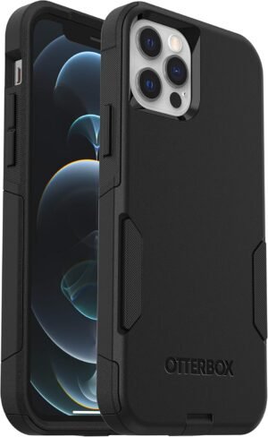 OtterBox iPhone 12 & iPhone 12 Pro Commuter Series Case – Black, Slim & Tough, Pocket-Friendly, with Port Protection