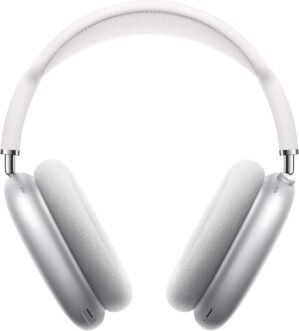 Apple AirPods Max Wireless Over-Ear Headphones, Active Noise Cancelling, Transparency Mode, Personalized Spatial Audio, Dolby Atmos, Bluetooth Headphones for iPhone – Silver