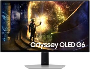 SAMSUNG 27” Odyssey QD-OLED G6 (G61SD) QHD 240Hz 0.03ms FreeSync Premium Pro Gaming Monitor with Sleek Metal Design