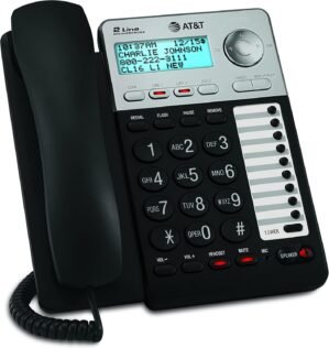AT&T ML17929 2-Line Corded Telephone, Black
