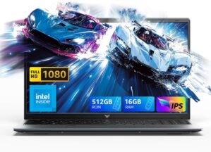 15.6″ Gaming Laptop with N97 Processor(Up to 3.6GHz), 16GB RAM 512GB SSD Laptop, Windows 11 Pro Traditional Laptop Lomputer with Backlit Keyboard, FHD Screen, Webcam, Light&Thin