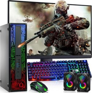 HP G2 RGB Gaming Desktop PC – Intel i7 6th Gen Processor, 32GB DDR4 Ram, 1TB SSD, NVIDIA GeForce GTX 1050 Ti 4GB DDR5, New 24 Inch Monitor, Windows 10 Pro – Computer Tower for PC Gamer (Renewed)