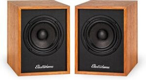 Electrohome Huntley Powered Bookshelf Speakers with Built-in Amplifier and 3″ Drivers for Turntable, TV, PC and Wireless Music Streaming Featuring Bluetooth 5, RCA and Aux (EB10)