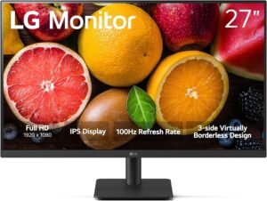 LG 27MS500-B 27 inch IPS Computer Monitor FHD (1920×1080) 100Hz 5ms Reader Mode Borderless Design OnScreen Control Black Stabilizer DAS Crosshair HDMI Black